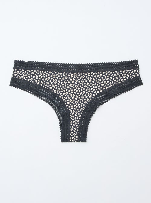 Pack de 3 braguitas brasileñas de microfibra estampadas - Kiabi