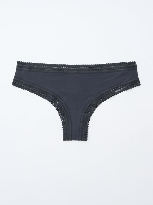 Pack de 3 braguitas brasileñas de microfibra estampadas - Kiabi