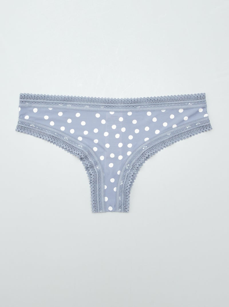 Pack de 3 braguitas brasileñas de microfibra estampadas PURPURA - Kiabi