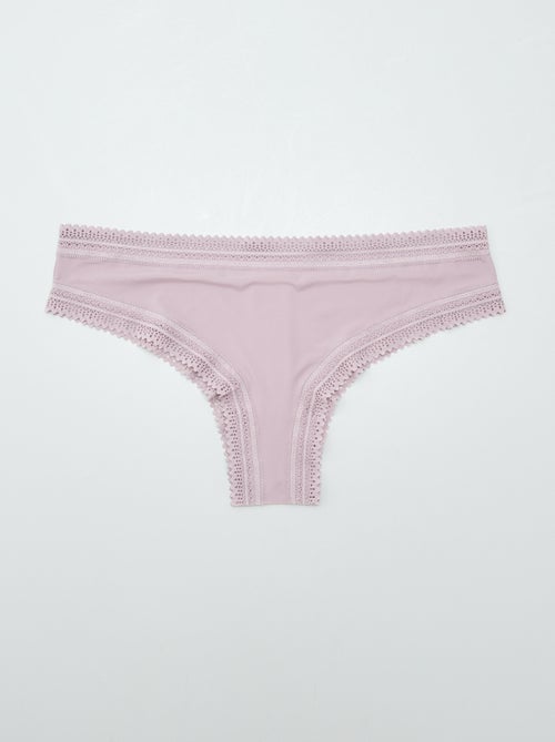 Pack de 3 braguitas brasileñas de microfibra estampadas - Kiabi