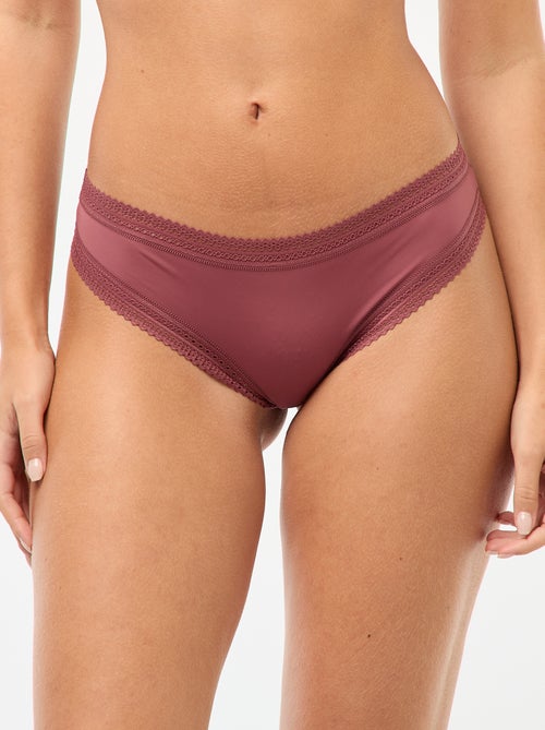 Pack de 3 braguitas brasileñas de microfibra estampadas - Kiabi