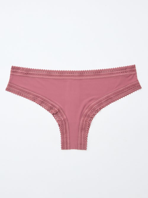 Pack de 3 braguitas brasileñas de microfibra estampadas - Kiabi