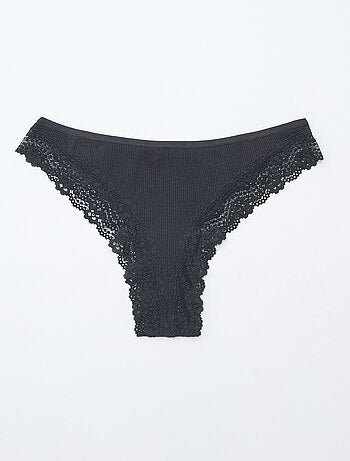 Pack de 3 braguitas brasileñas de punto de canalé