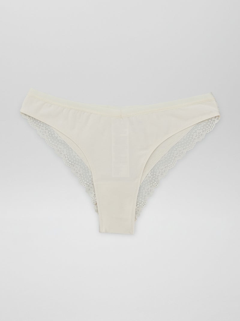 Pack de braguitas brasileñas premamá con encaje BEIGE