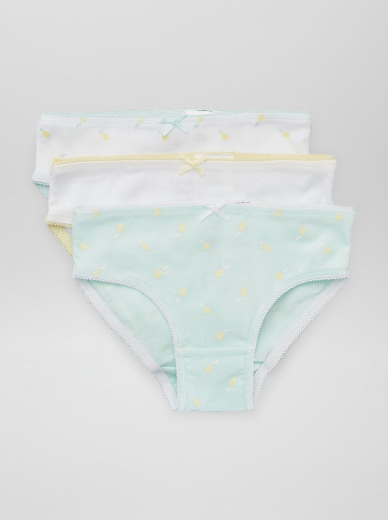 Pack de 3 braguitas con estampado BLANCO - Kiabi