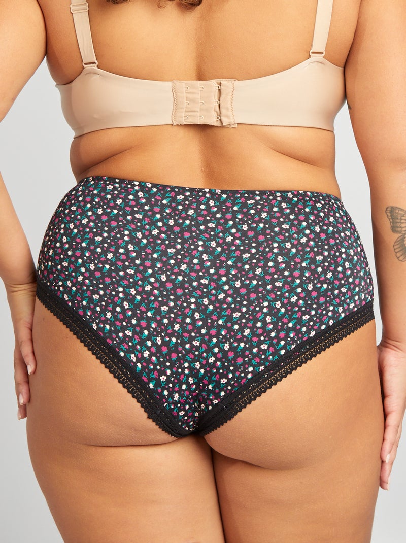 Pack de 3 braguitas con estampado NEGRO - Kiabi