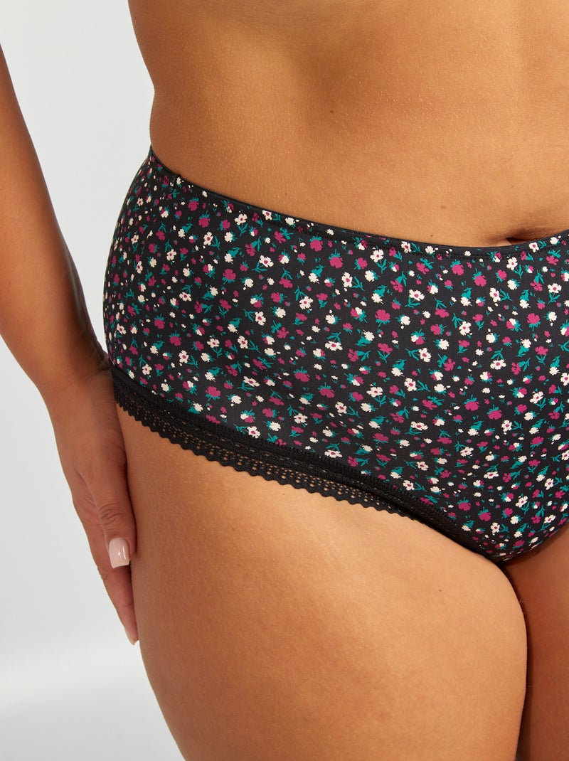 Pack de 3 braguitas con estampado NEGRO - Kiabi