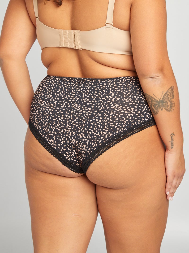 Pack de 3 braguitas con estampado NEGRO - Kiabi
