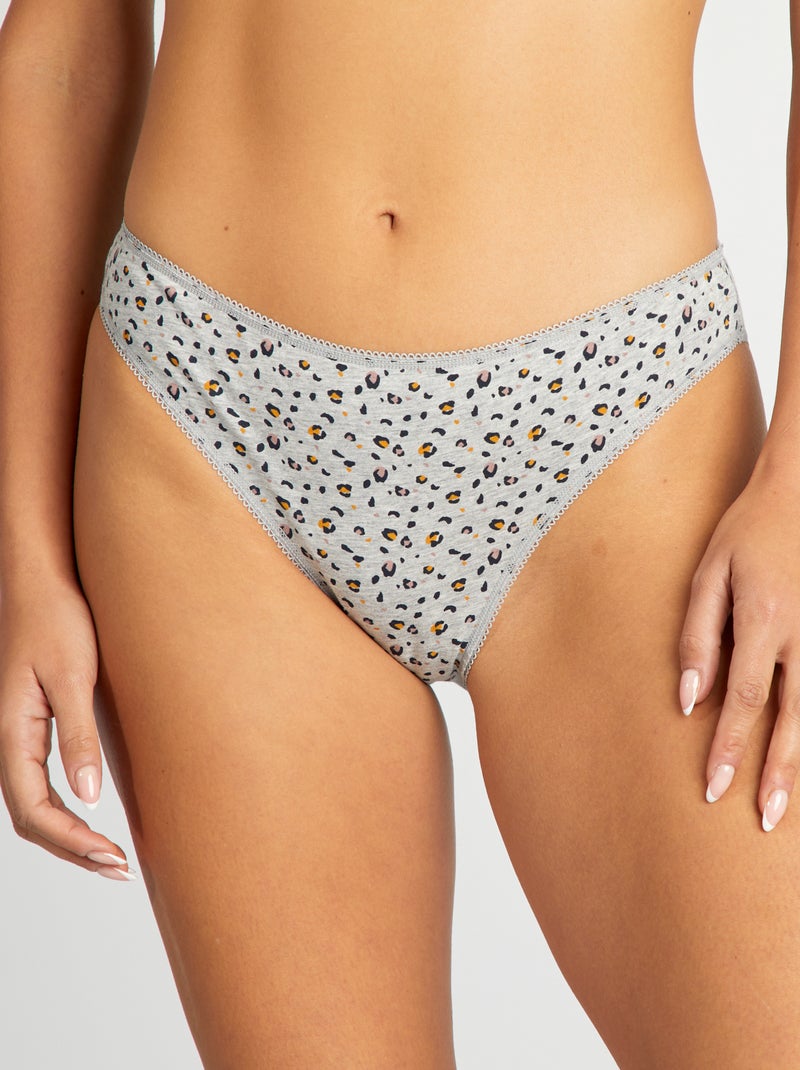 Pack de 3 braguitas de algodón AZUL - Kiabi