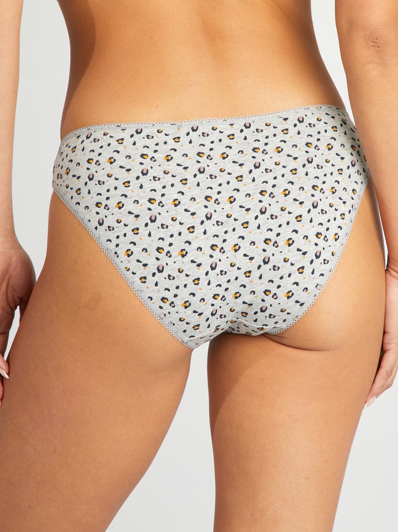 Pack de 3 braguitas de algodón AZUL - Kiabi