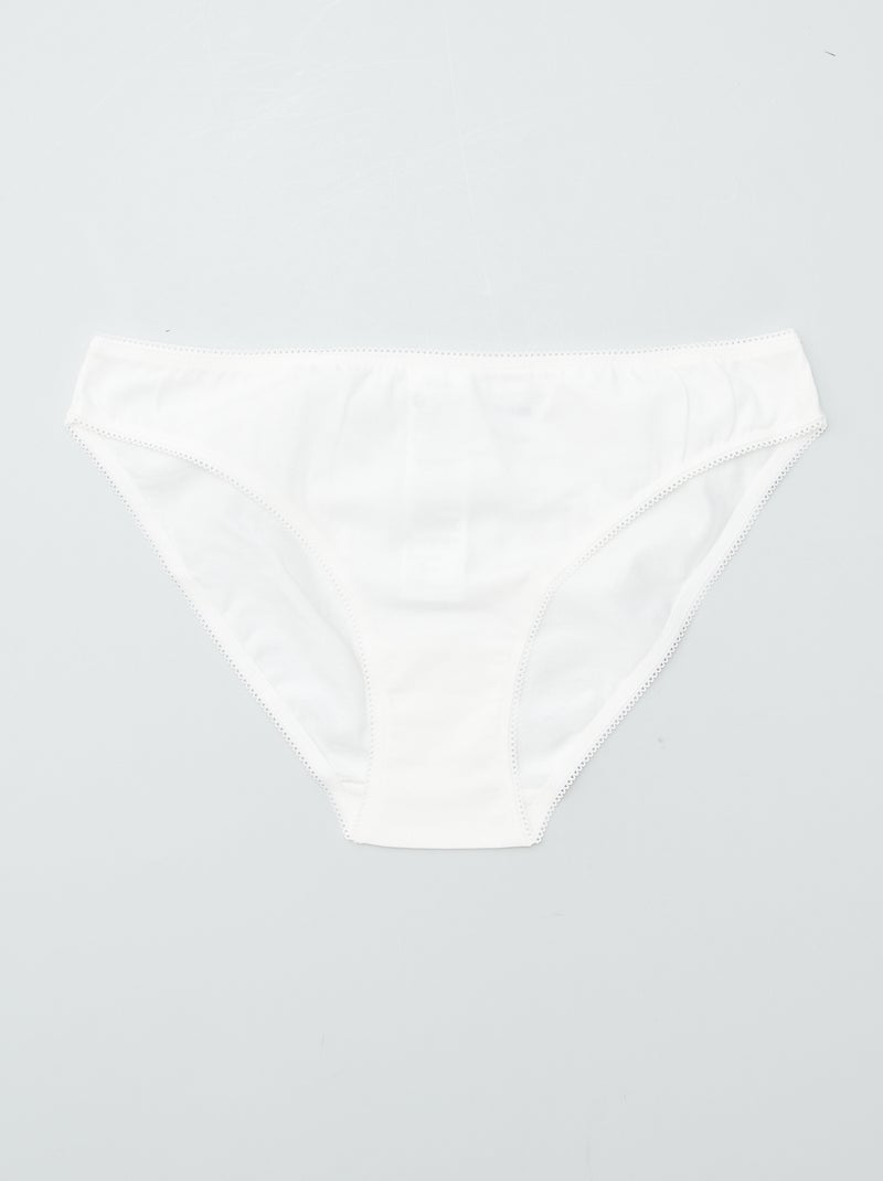 Pack de 3 braguitas de algodón AZUL - Kiabi