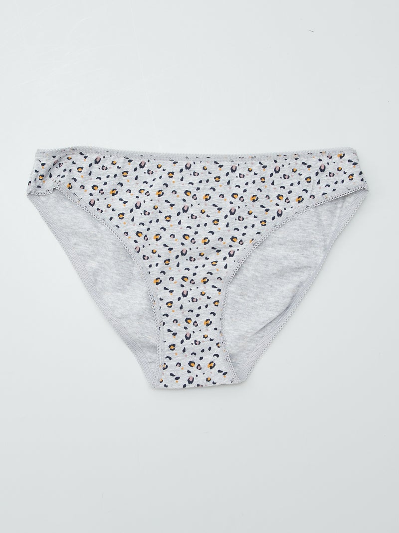 Pack de 3 braguitas de algodón AZUL - Kiabi