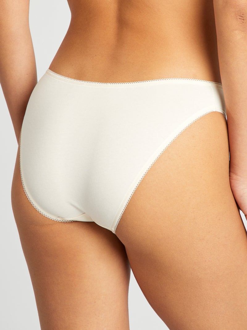 Pack de 3 braguitas de algodón BEIGE - Kiabi