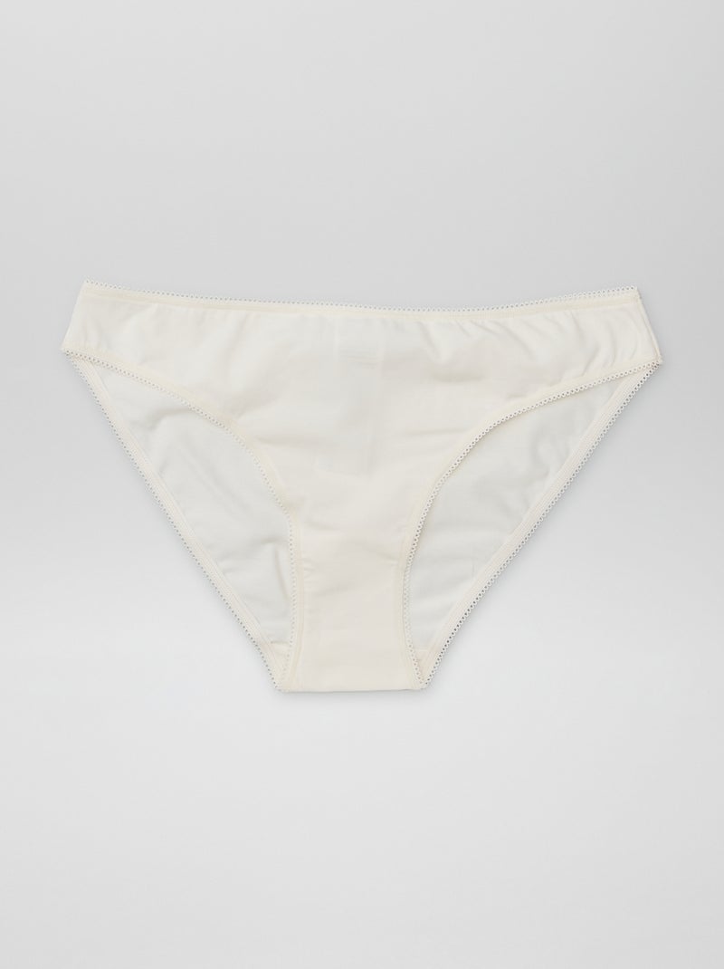 Pack de 3 braguitas de algodón BEIGE - Kiabi