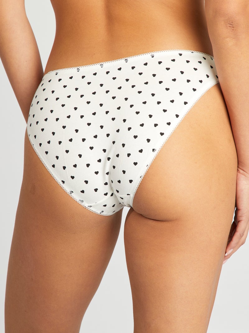 Pack de 3 braguitas de algodón BLANCO - Kiabi