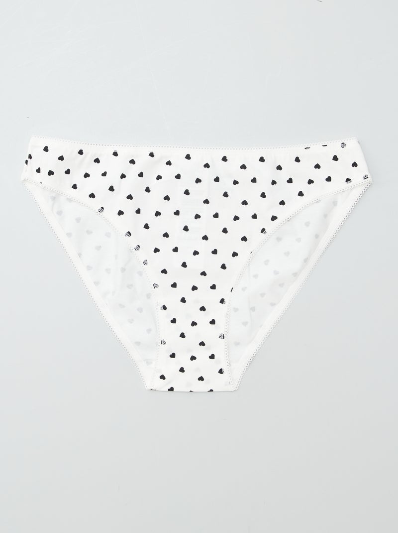 Pack de 3 braguitas de algodón BLANCO - Kiabi