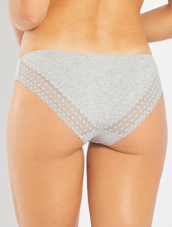 Pack de 3 braguitas algodón encaje