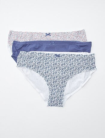 Pack de 3 braguitas de algodón elástico