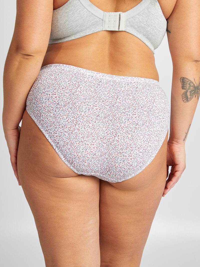 Pack de 3 braguitas de algodón elástico AZUL - Kiabi