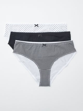 Pack de 3 braguitas de algodón elástico