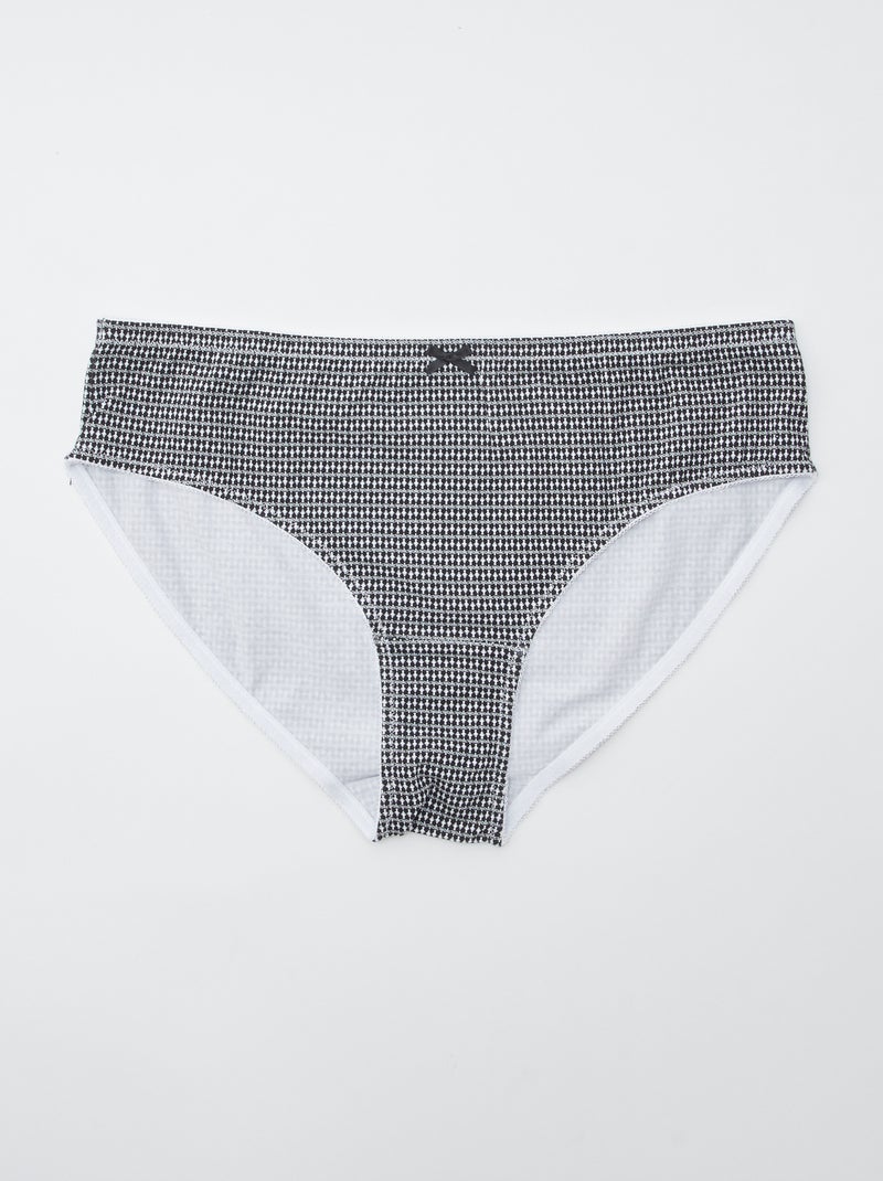Pack de 3 braguitas de algodón elástico BLANCO - Kiabi