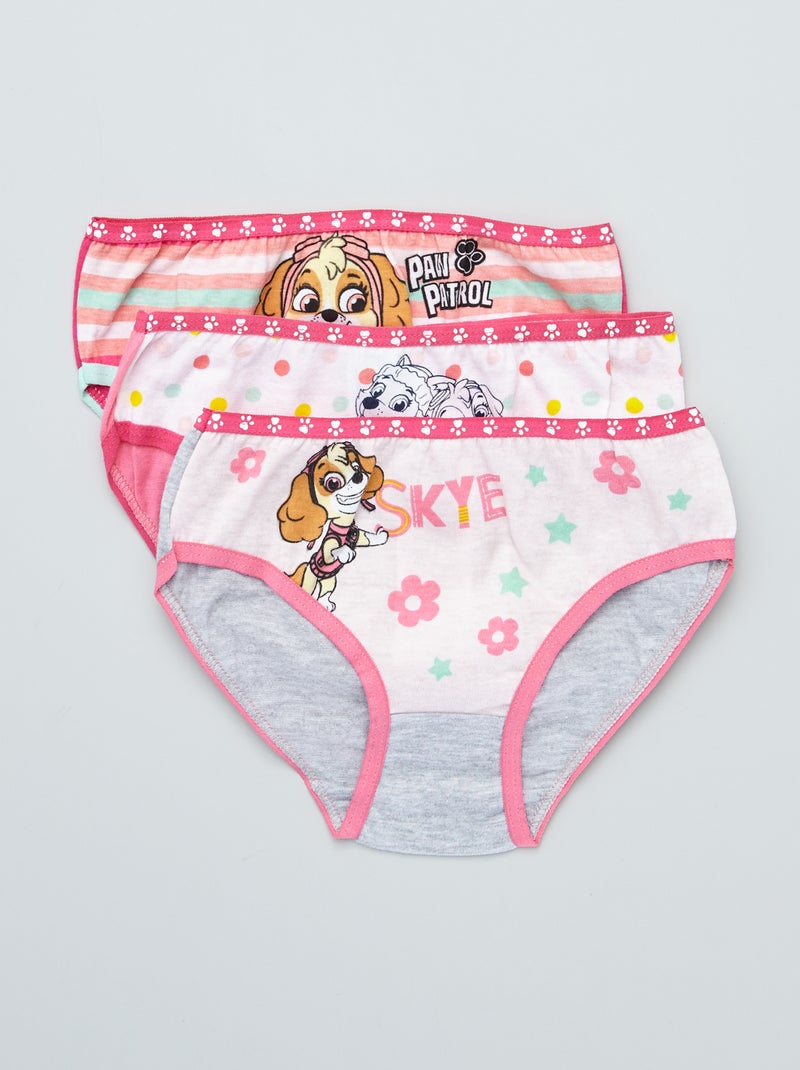Pack de 3 braguitas de algodón 'La Patrulla Canina' rosa - Kiabi