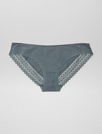 Pack de 3 braguitas de algodón y encaje