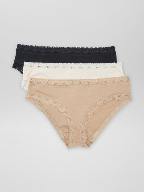 Pack de 3 braguitas de encaje - Kiabi