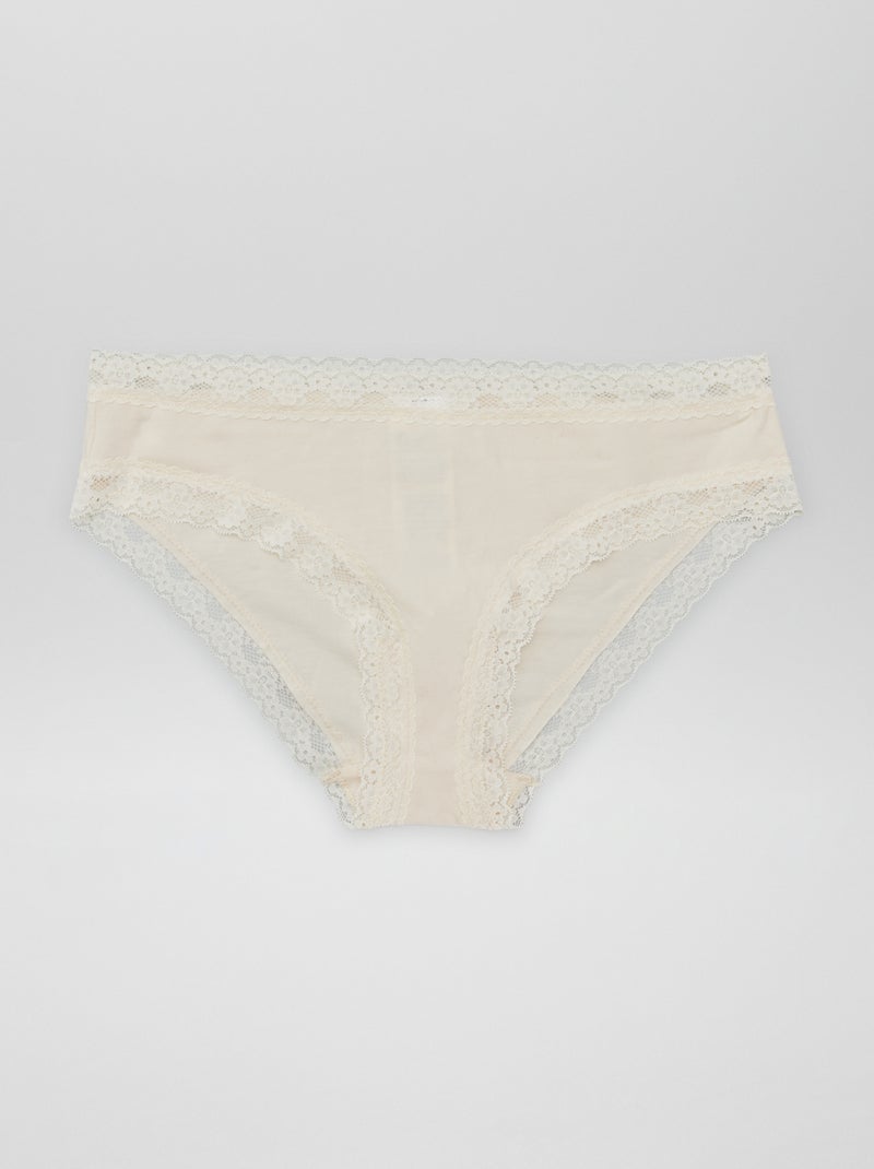 Pack de 3 braguitas de encaje BEIGE - Kiabi