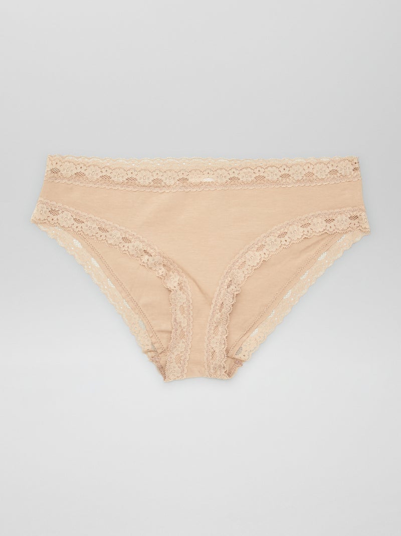 Pack de 3 braguitas de encaje BEIGE - Kiabi