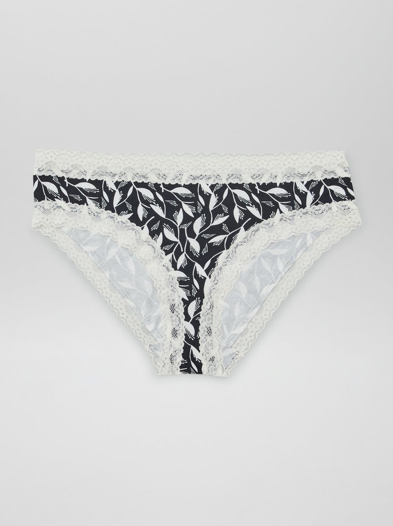 Pack de 3 braguitas de encaje NEGRO - Kiabi