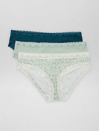 Pack de 3 braguitas de encaje