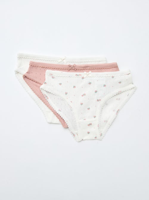 Pack de 3 braguitas de punto plumeti - Kiabi