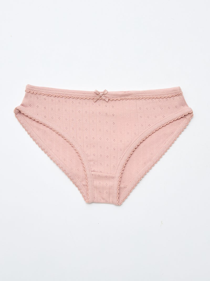 Pack de 3 braguitas de punto plumeti Blanco - Kiabi