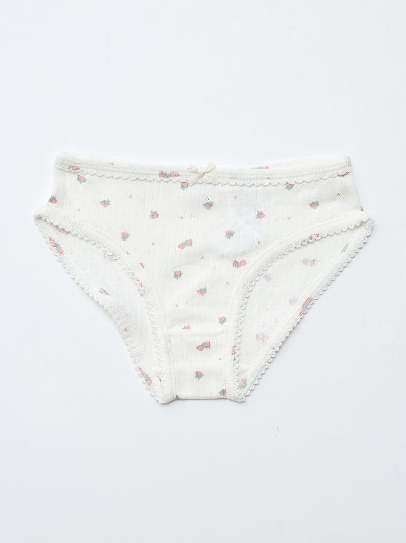 Pack de 3 braguitas de punto plumeti Blanco - Kiabi