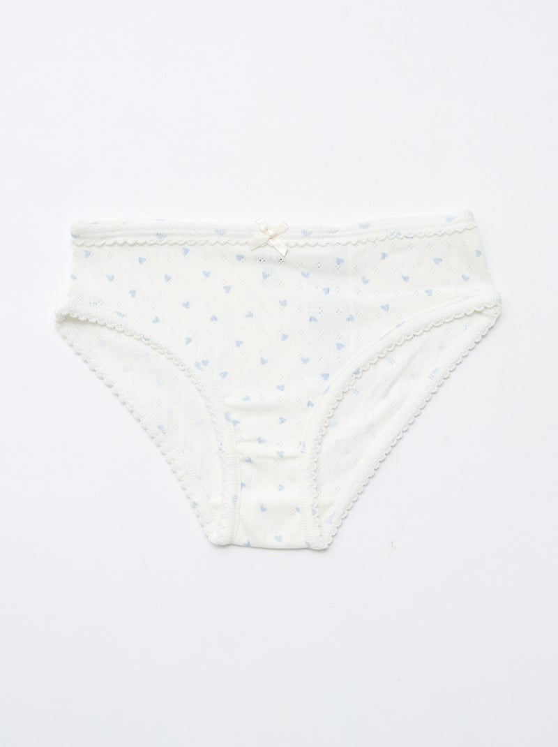 Pack de 3 braguitas de punto plumeti Blanco - Kiabi