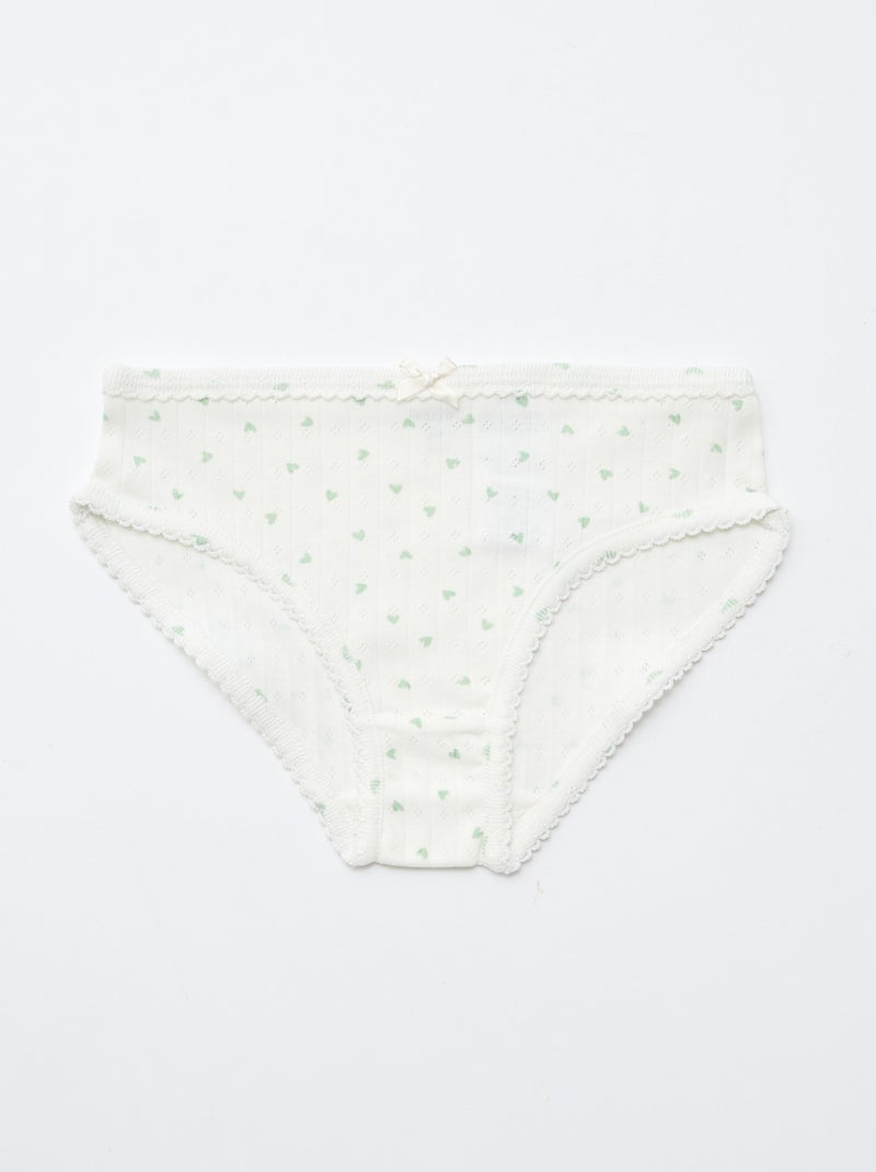 Pack de 3 braguitas de punto plumeti Blanco - Kiabi
