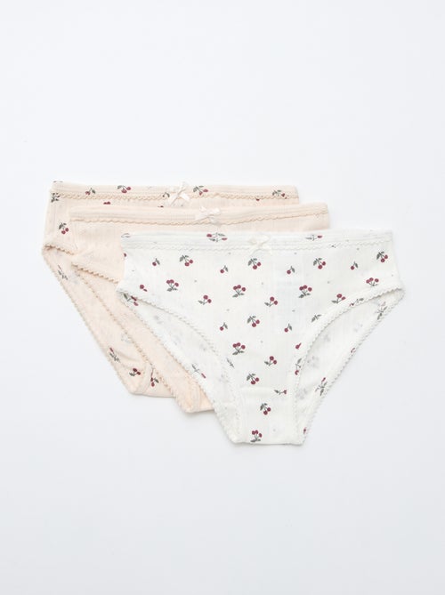 Pack de 3 braguitas de punto plumeti - Kiabi