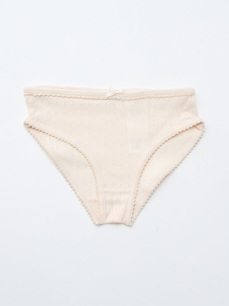 Pack de 3 braguitas de punto plumeti Rosa - Kiabi