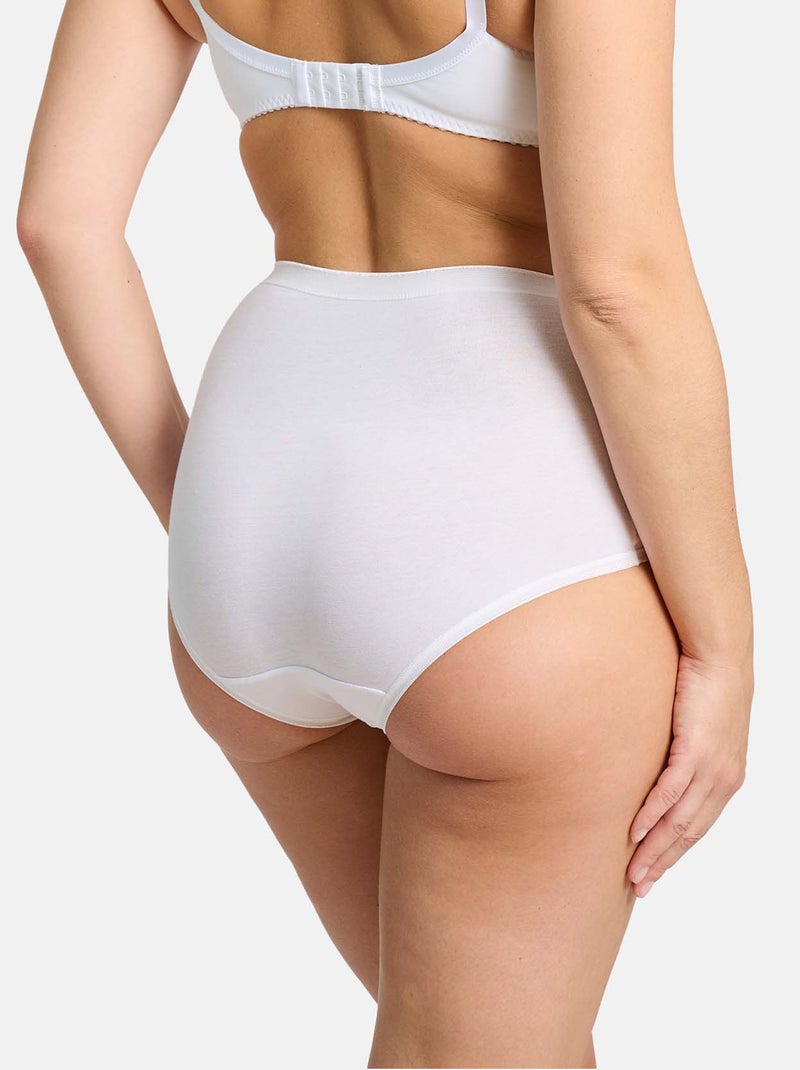 Pack de 3 braguitas de tiro alto 'Sans Complexe' blanco - Kiabi