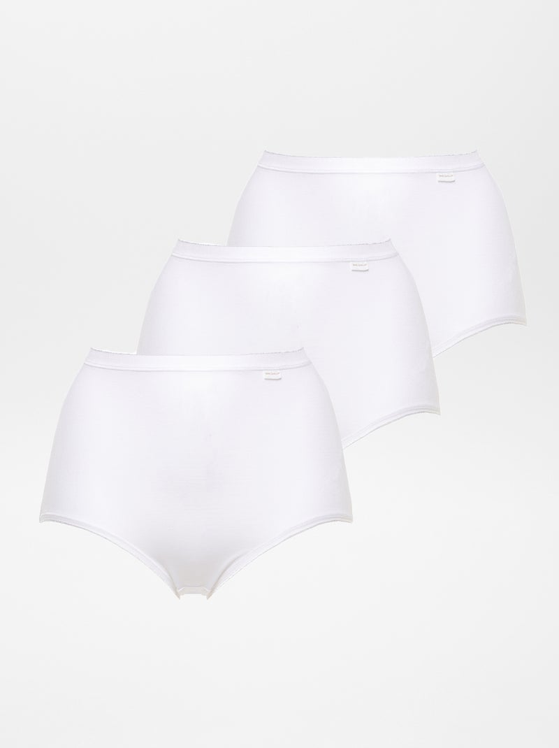 Pack de 3 braguitas de tiro alto 'Sans Complexe' blanco - Kiabi