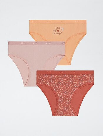 Pack de 3 braguitas 'DIM' de algodón liso