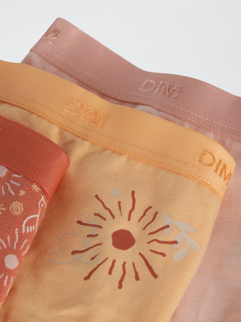 Pack de 3 braguitas 'DIM' de algodón liso Amarillo - Kiabi