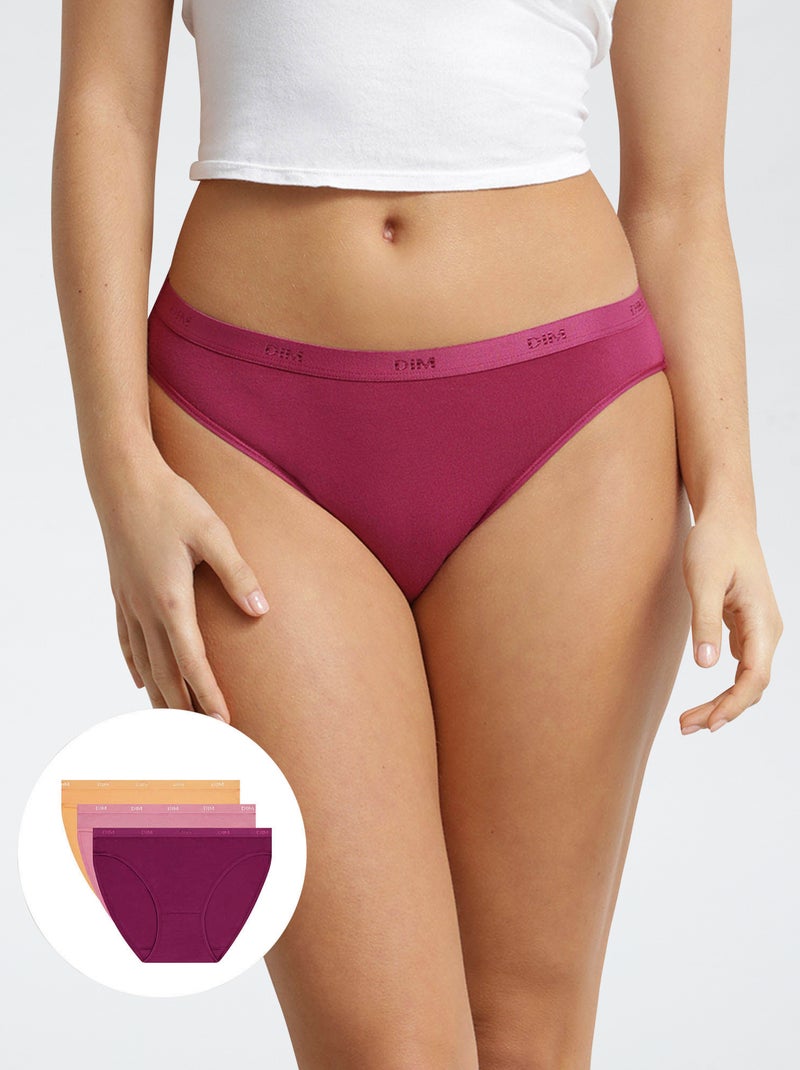 Pack de 3 braguitas 'Dim' Rojo - Kiabi
