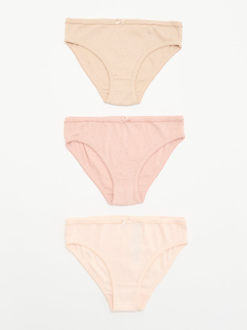 Pack de 3 braguitas estampadas Beige - Kiabi