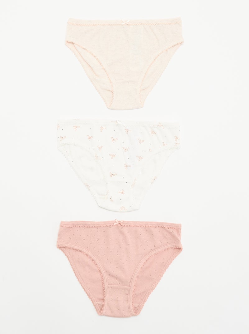 Pack de 3 braguitas estampadas Blanco - Kiabi