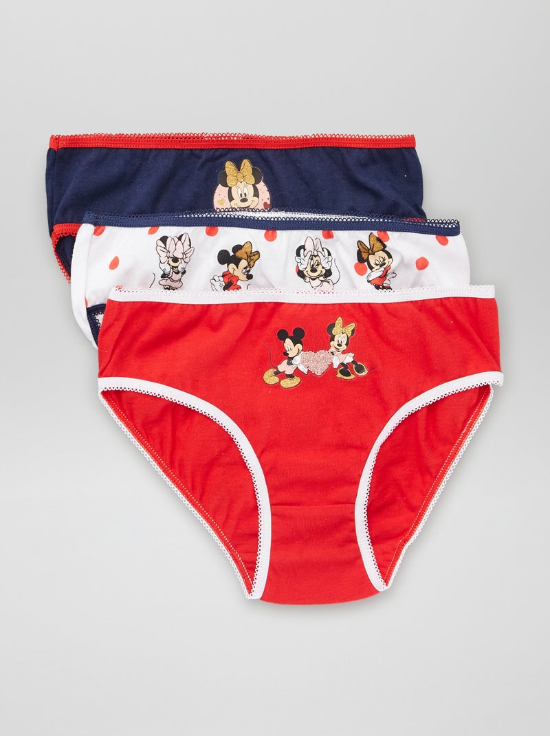 Pack de 3 braguitas 'Minnie' ROJO - Kiabi