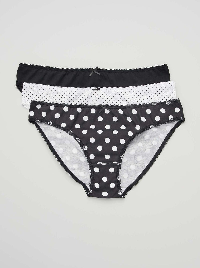 Pack de 3 braguitas NEGRO - Kiabi