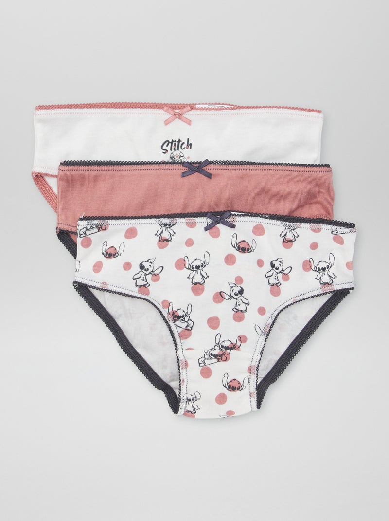 Pack de 3 braguitas 'Stitch' BLANCO - Kiabi