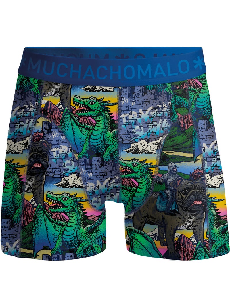 Pack de 3 b?xers Muchachomalo Azul Verde - Kiabi
